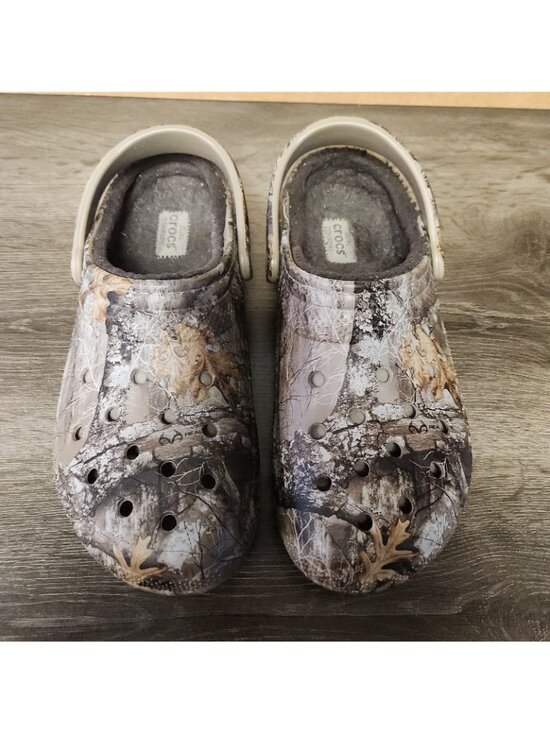 Crocs Classic Lined RealTree Edge Clogs Chocolate Camo Men's 10 - Women's 12 - Picture 4 of 10